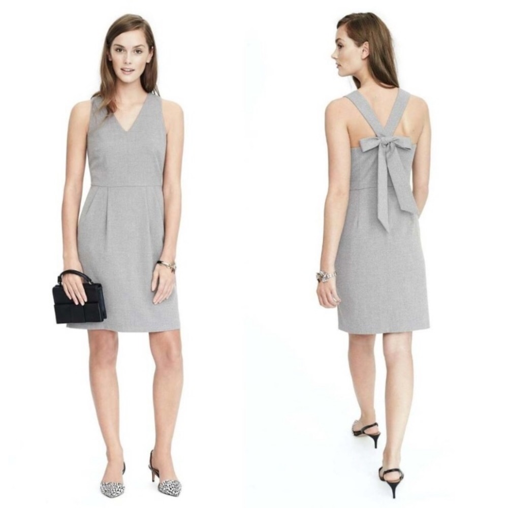 NWT Banana Republic Gray Back Bow Accent Sz 12